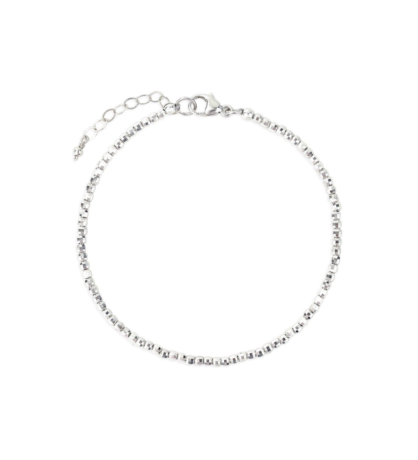 Faceted Beaded Bracelet Sterling Silver