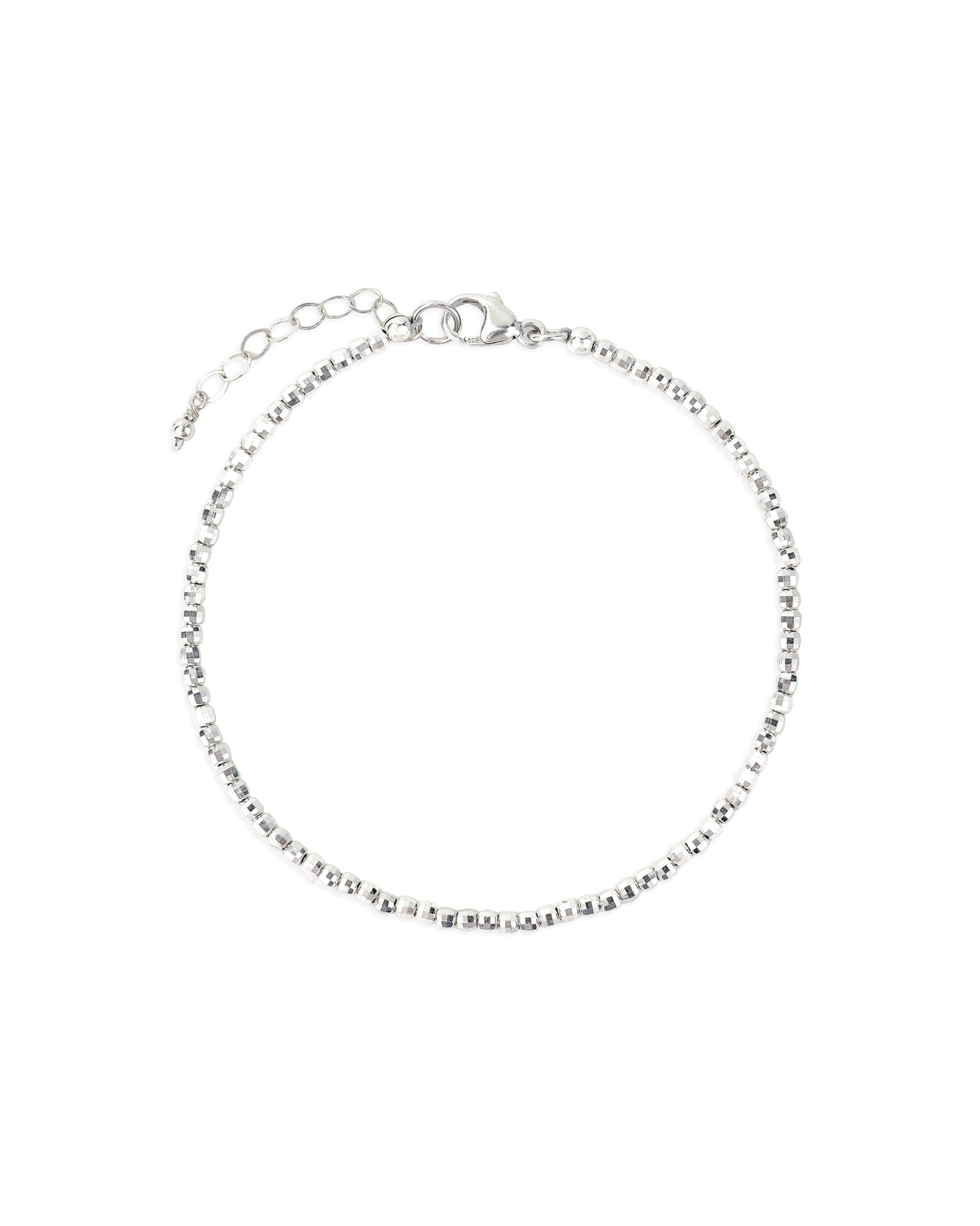 Faceted Beaded Bracelet Sterling Silver