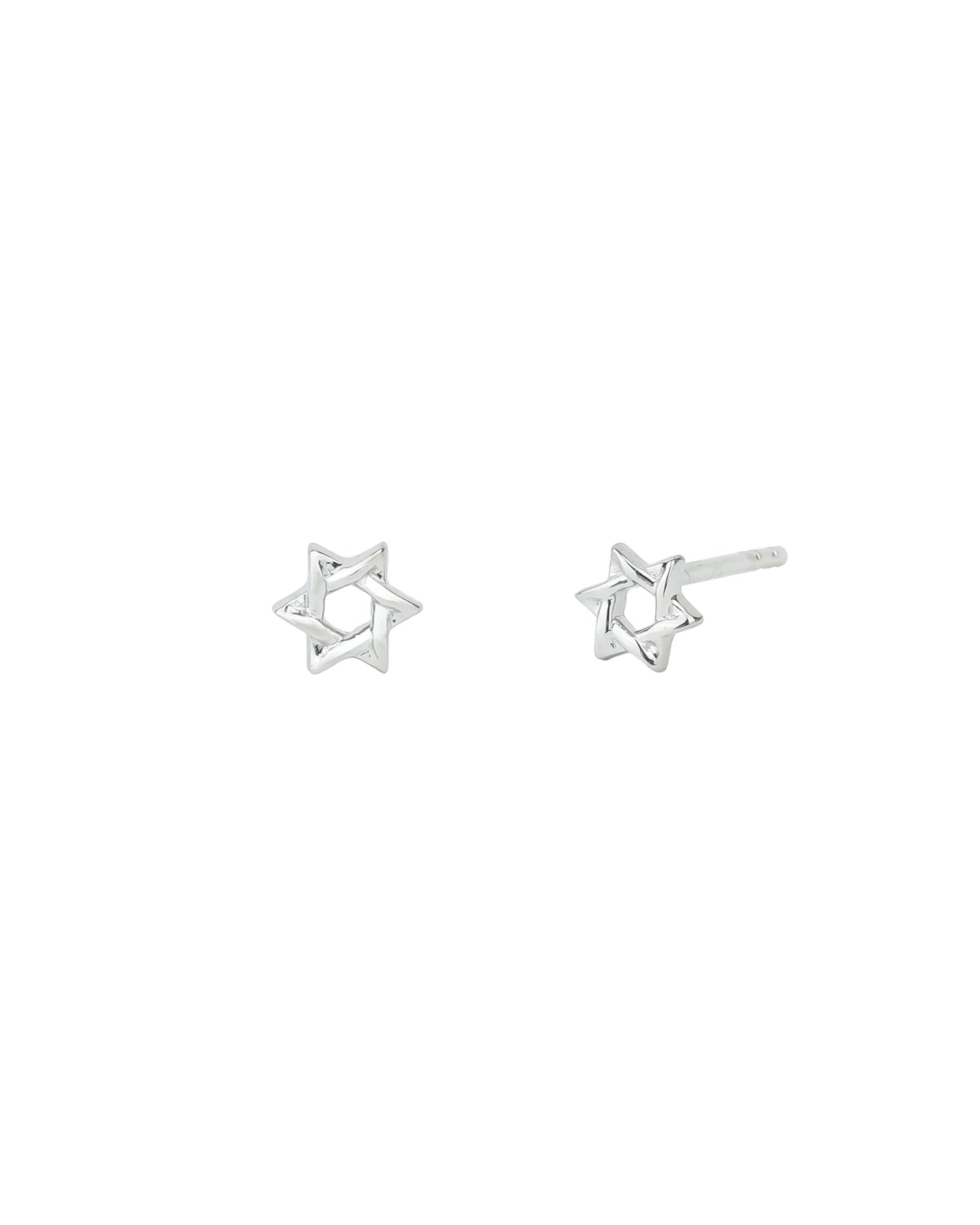 Star of David Tiny Studs 14k White Gold