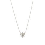 Spike Heart Diamond Necklace 14k White Gold, Diamond