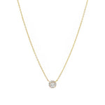 Halo Diamond Necklace 14k Yellow Gold, Diamond