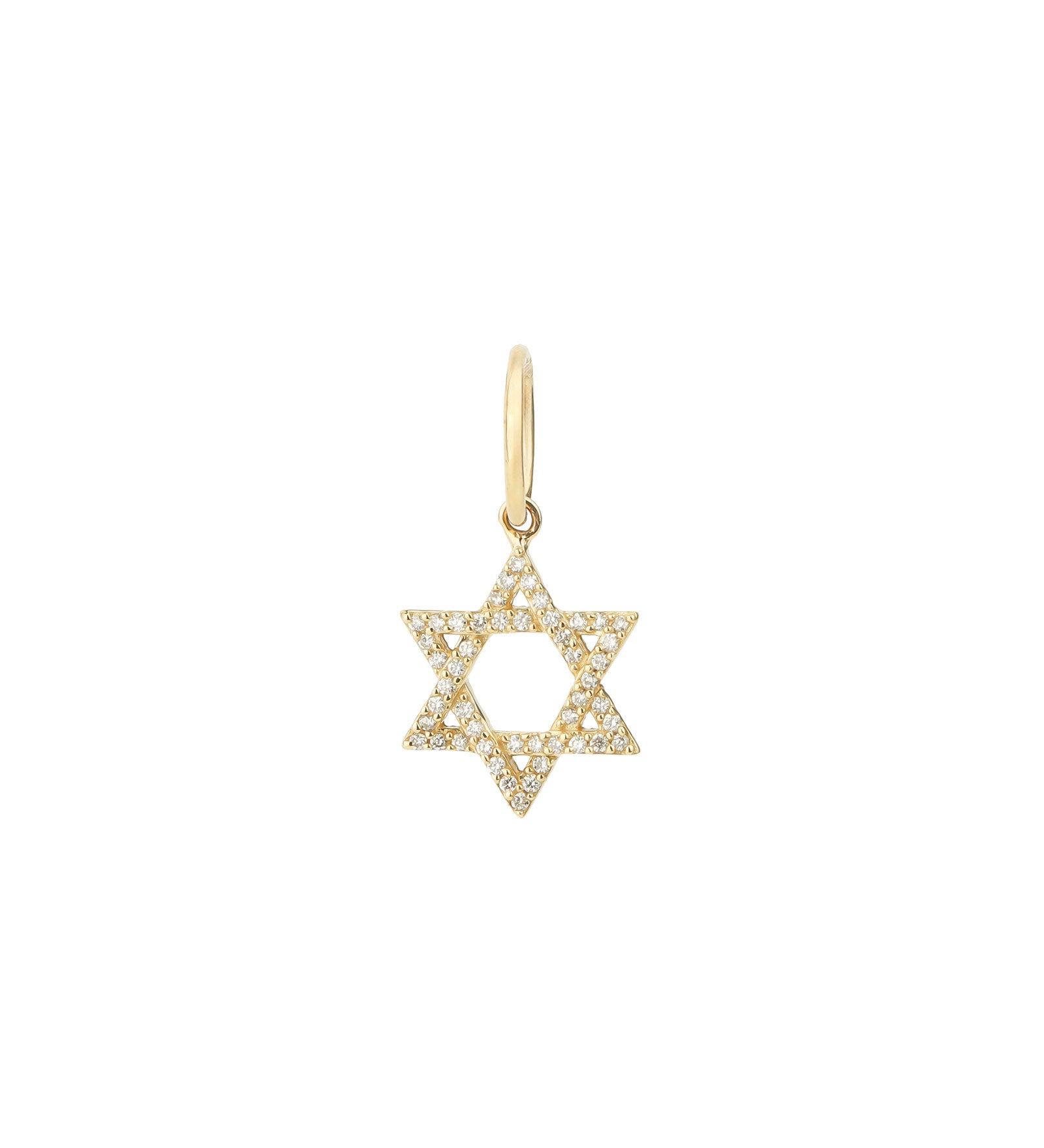 Goldhive-Star of David Charm-Necklaces-14k Yellow Gold, Diamond-Blue Ruby Jewellery-Vancouver Canada