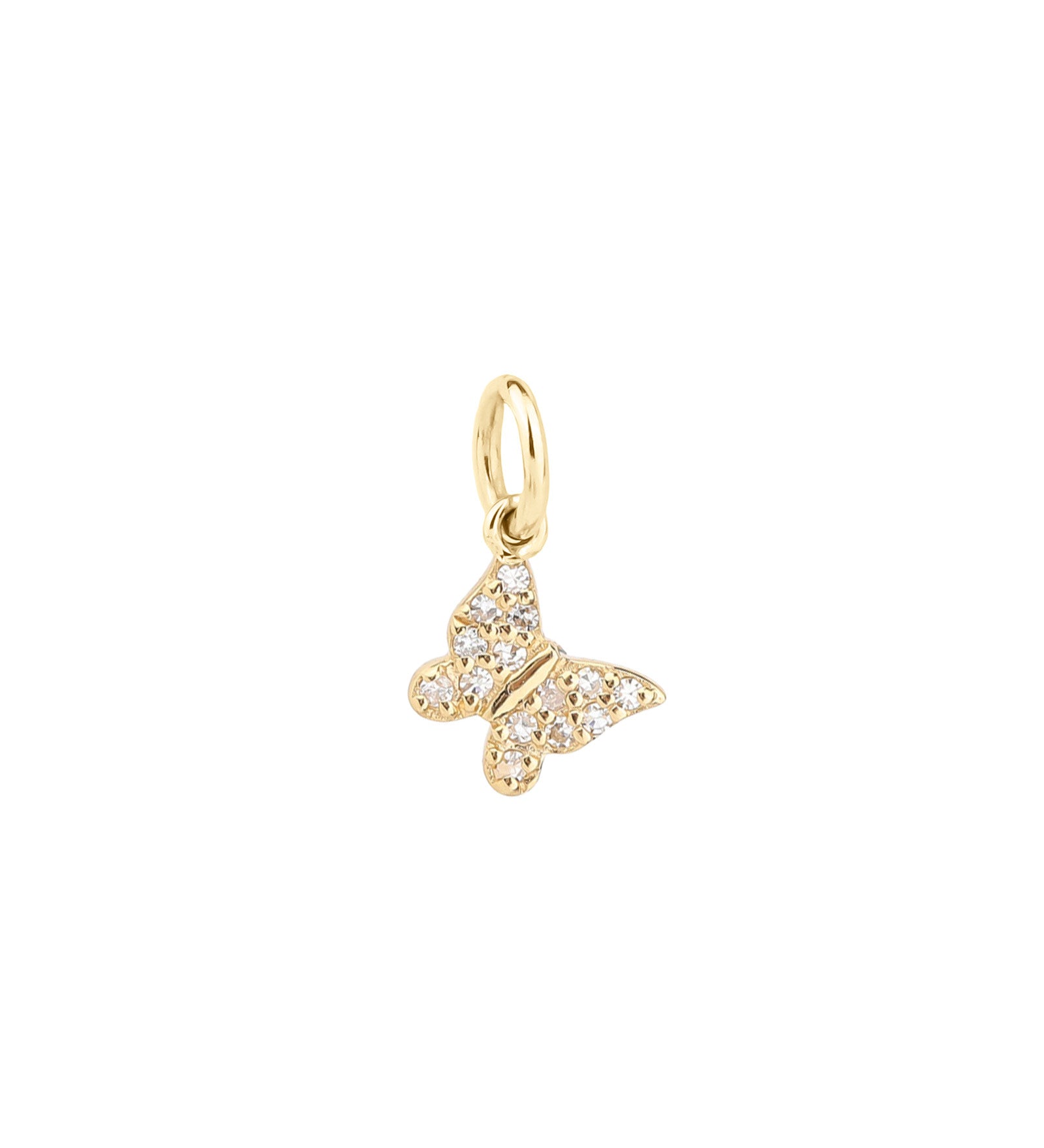 Goldhive-Butterfly Diamond Charm-Necklaces-14k Yellow Gold, Diamond-Blue Ruby Jewellery-Vancouver Canada