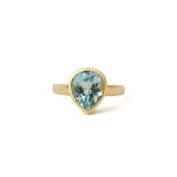 Teardrop Stone Ring 14k Yellow Gold, Blue Topaz / 7