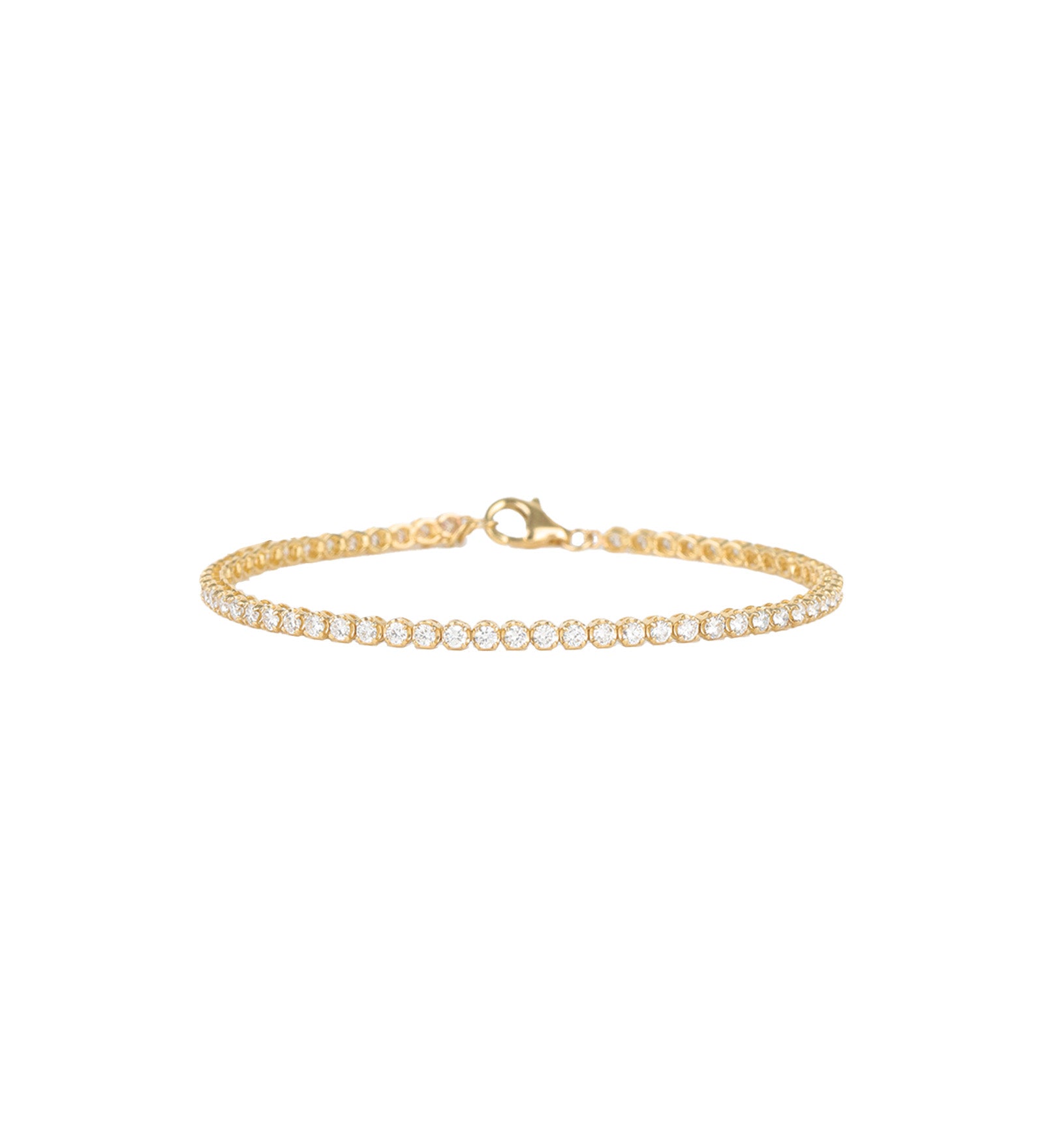 Goldhive-Diamond Tennis Bracelet | Medium-Bracelets-14k Yellow Gold, Diamond-Blue Ruby Jewellery-Vancouver Canada