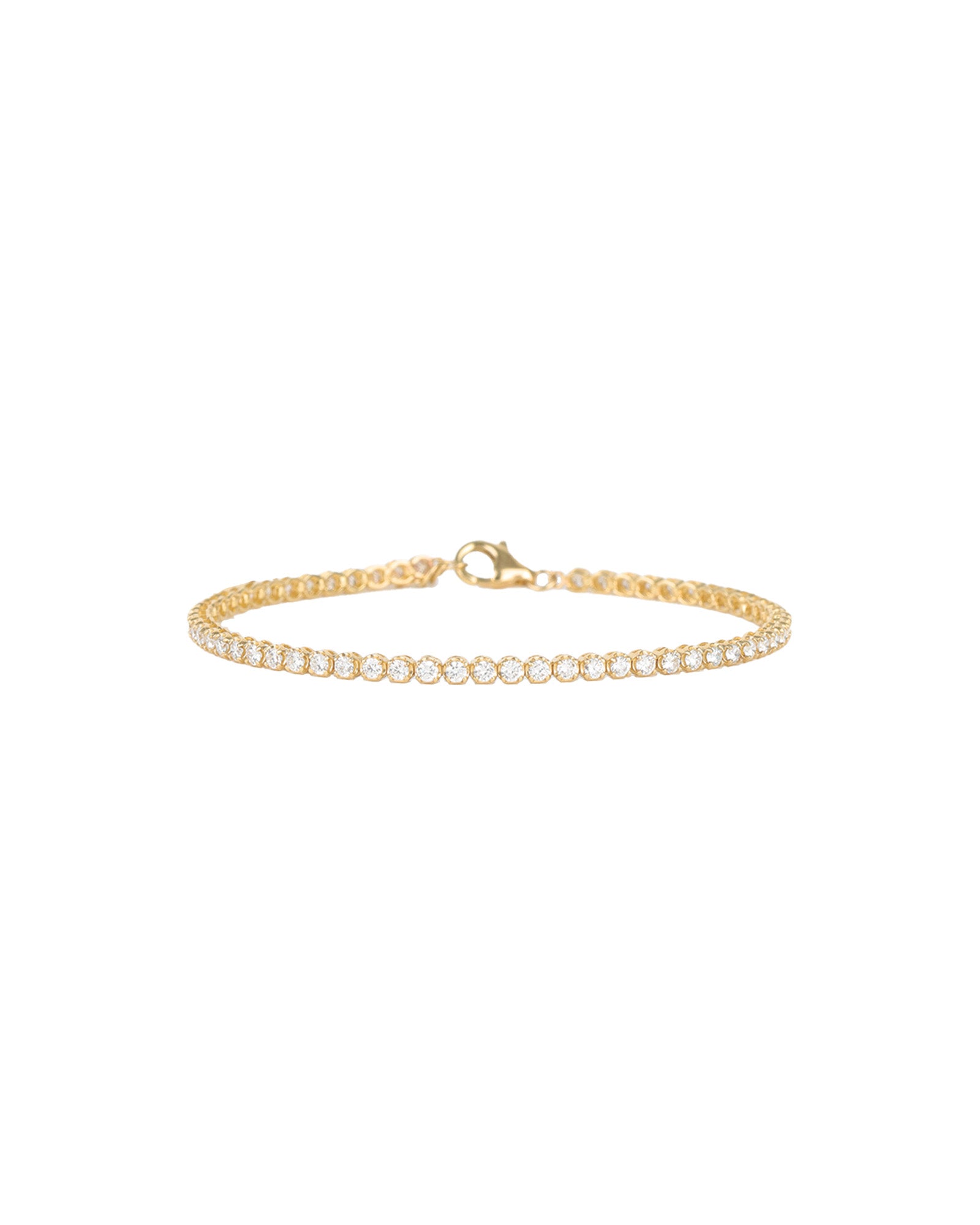 Goldhive-Diamond Tennis Bracelet | Medium-Bracelets-14k Yellow Gold, Diamond-Blue Ruby Jewellery-Vancouver Canada