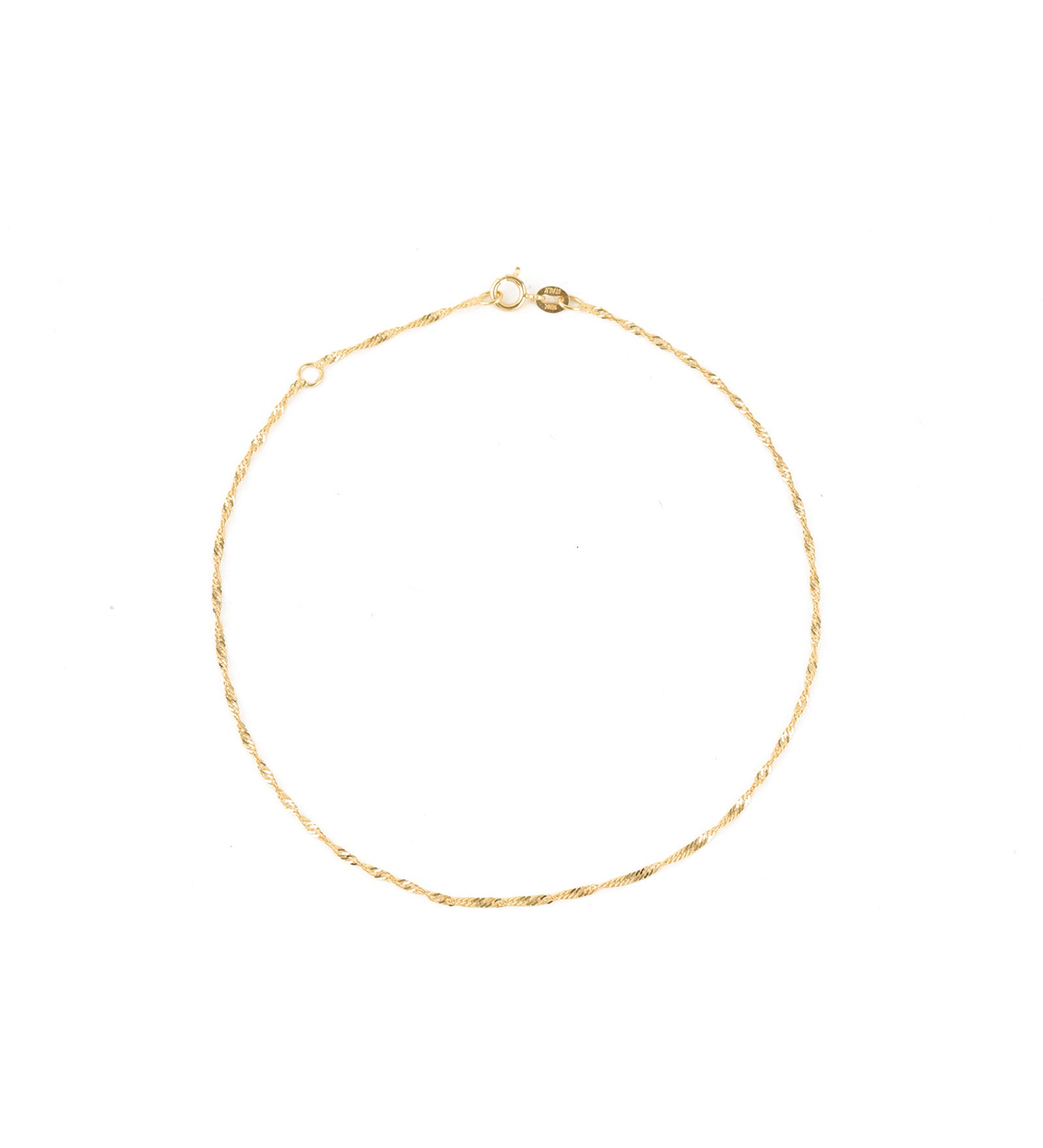 Singapore Anklet 10k Yellow Gold,