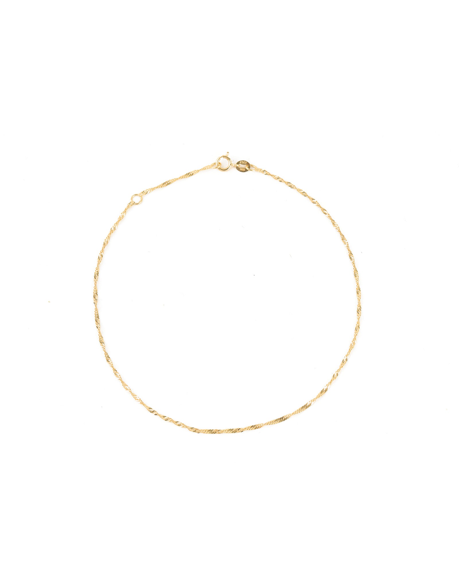 Singapore Anklet 10k Yellow Gold,