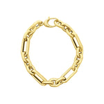 Rectangle Oval Link Bracelet 14k Yellow Gold