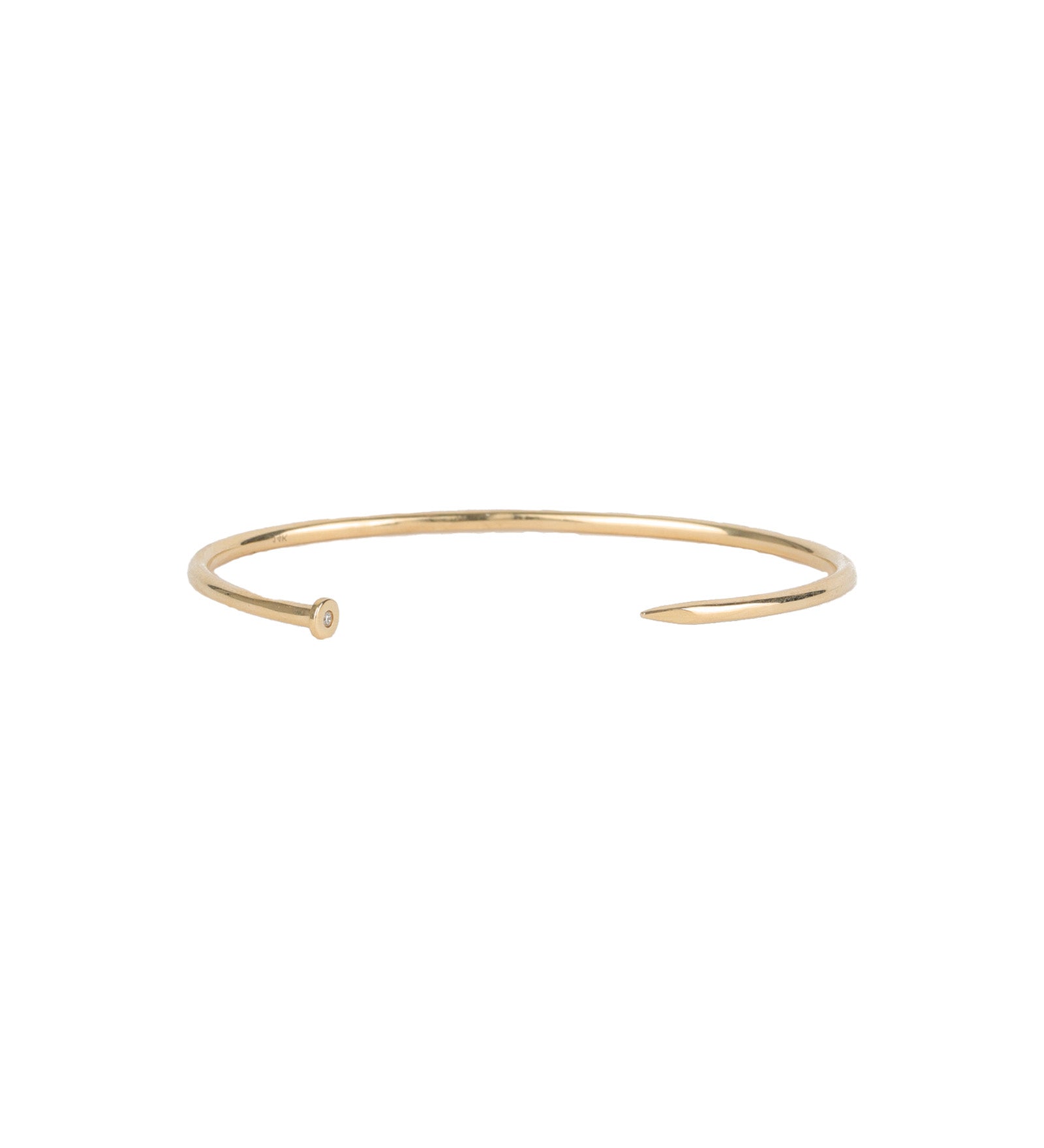 Goldhive-Nail Diamond Bangle-Bracelets-14k Yellow Gold, Diamond-Blue Ruby Jewellery-Vancouver Canada