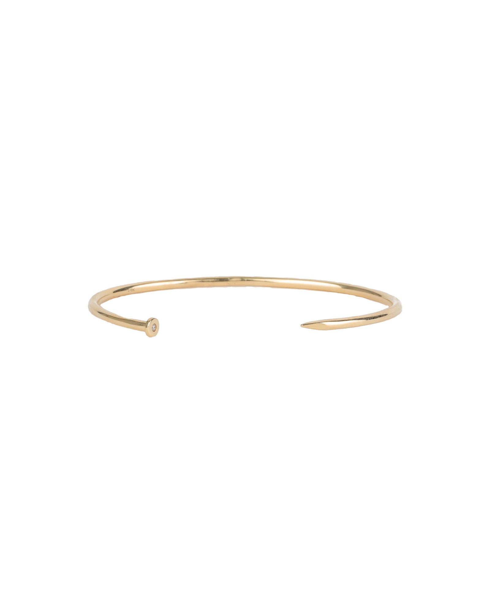 Goldhive-Nail Diamond Bangle-Bracelets-14k Yellow Gold, Diamond-Blue Ruby Jewellery-Vancouver Canada