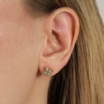 Mother of Pearl + Diamond Flower Studs 14k Yellow Gold, Diamond, Mother of Pearl