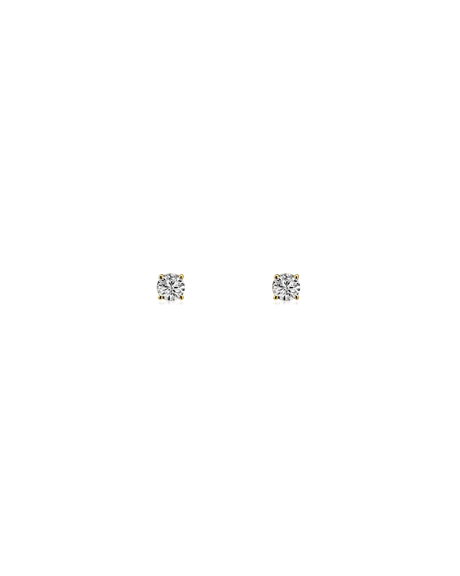 Square Diamond Studs | 4mm 14k Yellow Gold, Diamond