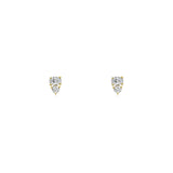 Square Triangle Diamond Studs 14k Yellow Gold, Diamond