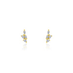 Mixed Four Diamond Studs 14k Yellow Gold, Diamond