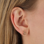 Trillium Diamond Studs 14k Yellow Gold, Champagne Diamond