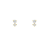 Gradual Two Diamond Studs 14k Yellow Gold, Diamond