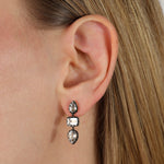 Three Shape Drop Studs 14k Yellow Gold, Topaz