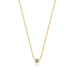 Bezel Diamond Floating Necklace 14k Yellow Gold, Diamond