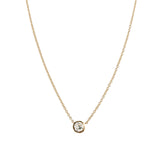 Bezel Diamond Floating Necklace 14k Yellow Gold, Diamond