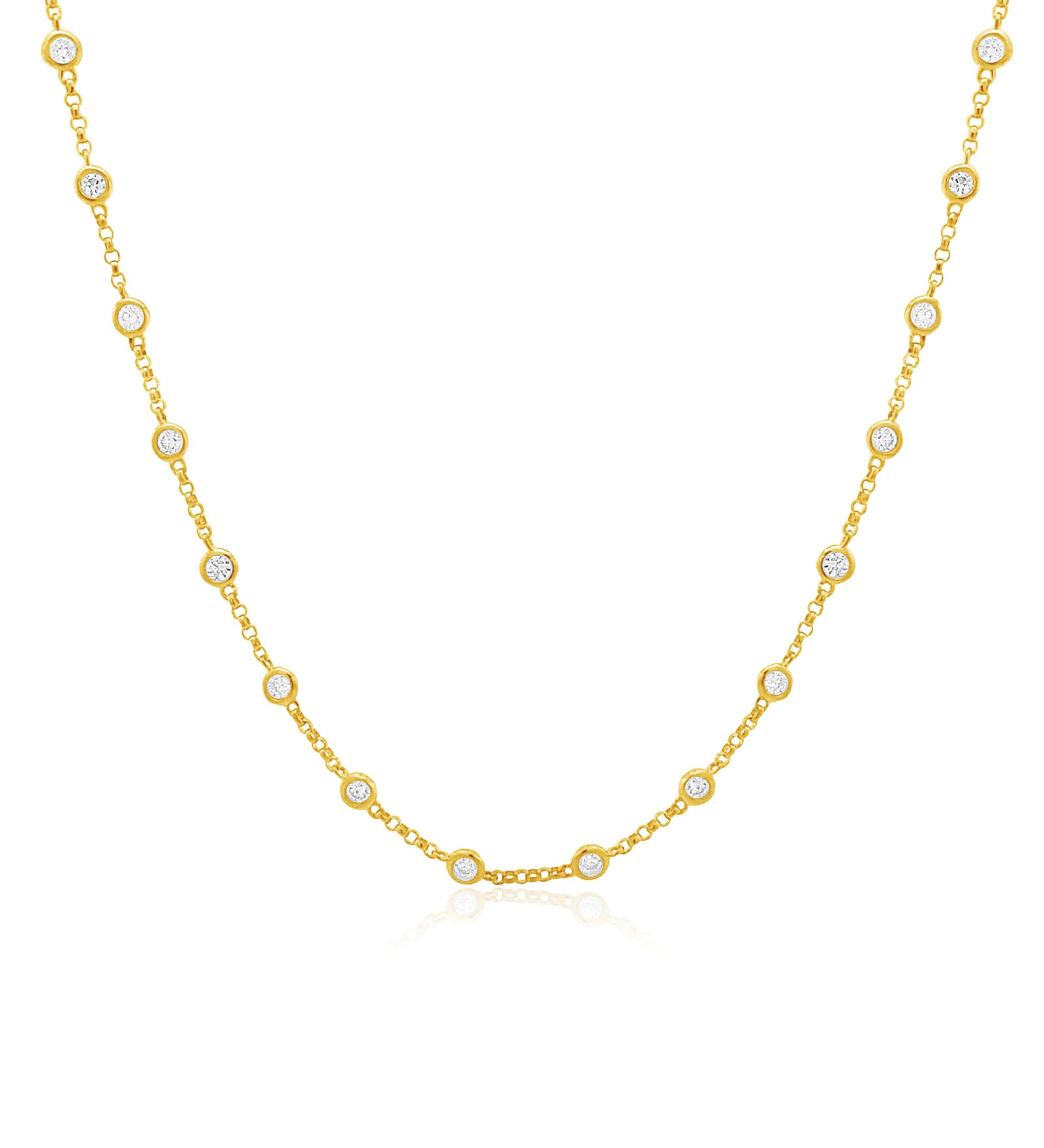 Diamond By The Yard Necklace 14k Yellow Gold, Diamond