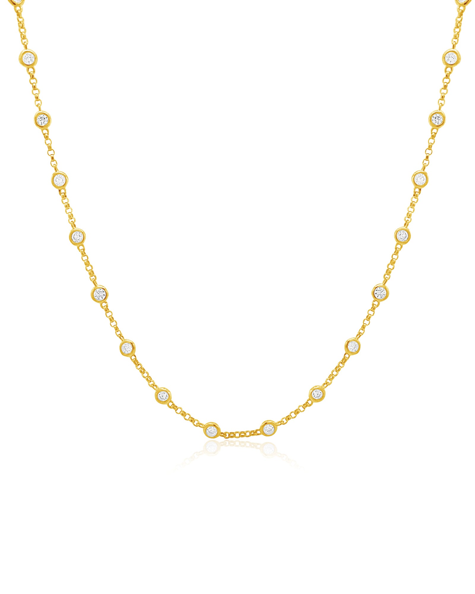 Diamond By The Yard Necklace 14k Yellow Gold, Diamond