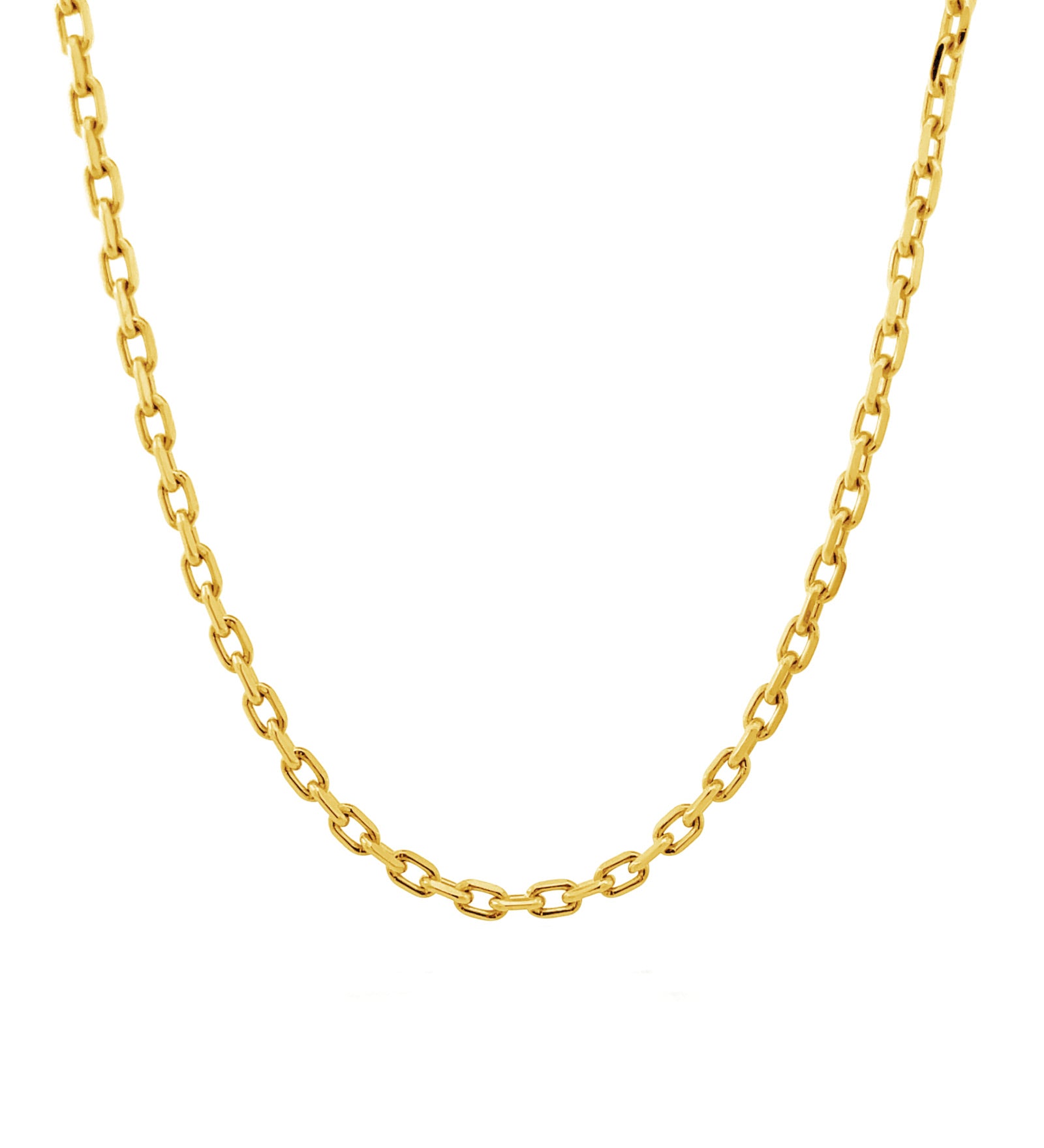 Paperclip Chain Necklace 14k Yellow Gold