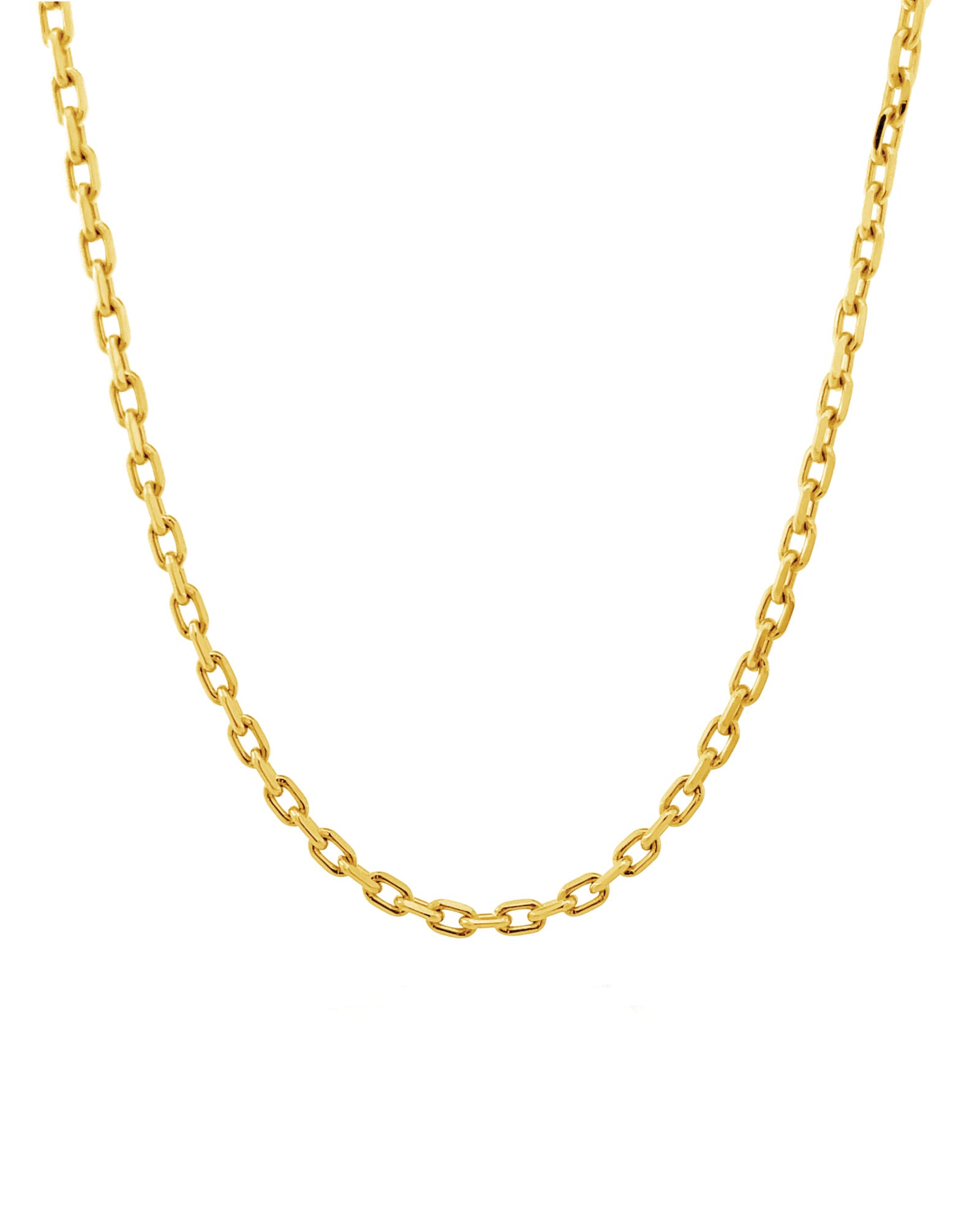 Paperclip Chain Necklace 14k Yellow Gold