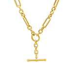 Rectangle Oval Toggle Necklace 14k Yellow Gold