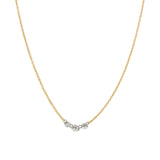 Three Gradual Diamond Floating Necklace 14k Yellow Gold, Diamond