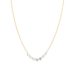 Floating 7 Diamond Necklace 14k Yellow Gold, Diamond