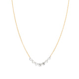 Floating 7 Diamond Necklace 14k Yellow Gold, Diamond