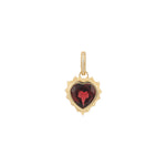 Goldhive-Spike Heart Stone Charm-Necklaces-14k Yellow Gold, Diamond, Garnet-Blue Ruby Jewellery-Vancouver Canada