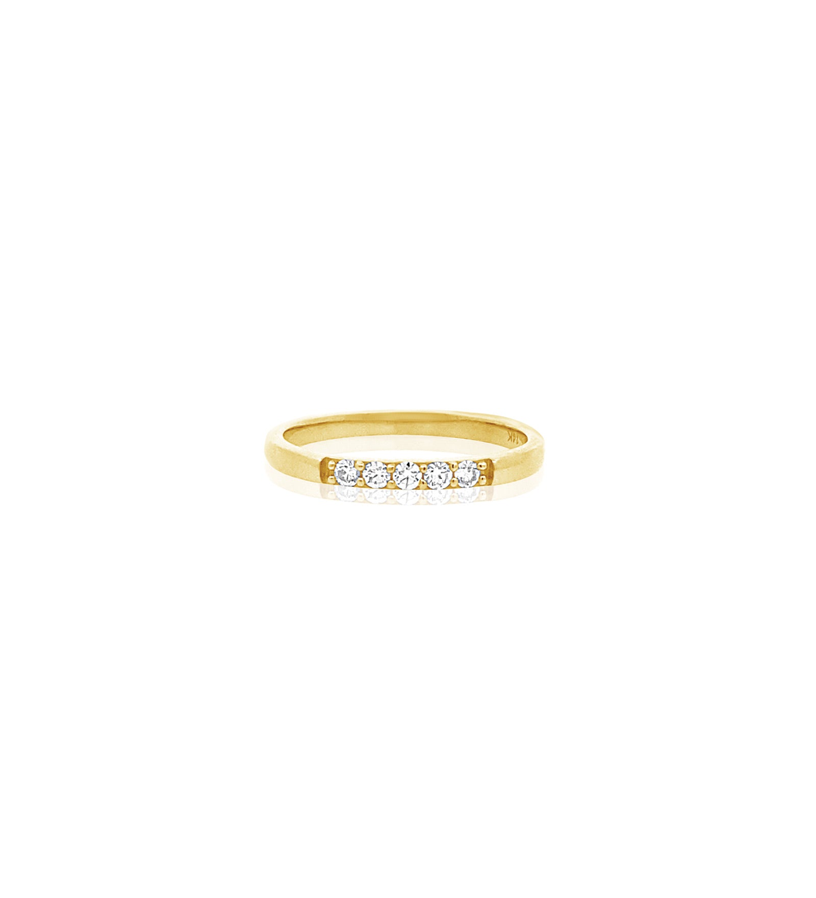 Five Pavé Diamond Ring 14k Yellow Gold, Diamond / 7