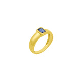 Rectangle Sapphire Tapered Ring 14k Yellow Gold, Sapphire / 7