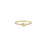 Rose Cut Half Eternity Ring 14k Yellow Gold, Diamond / 7