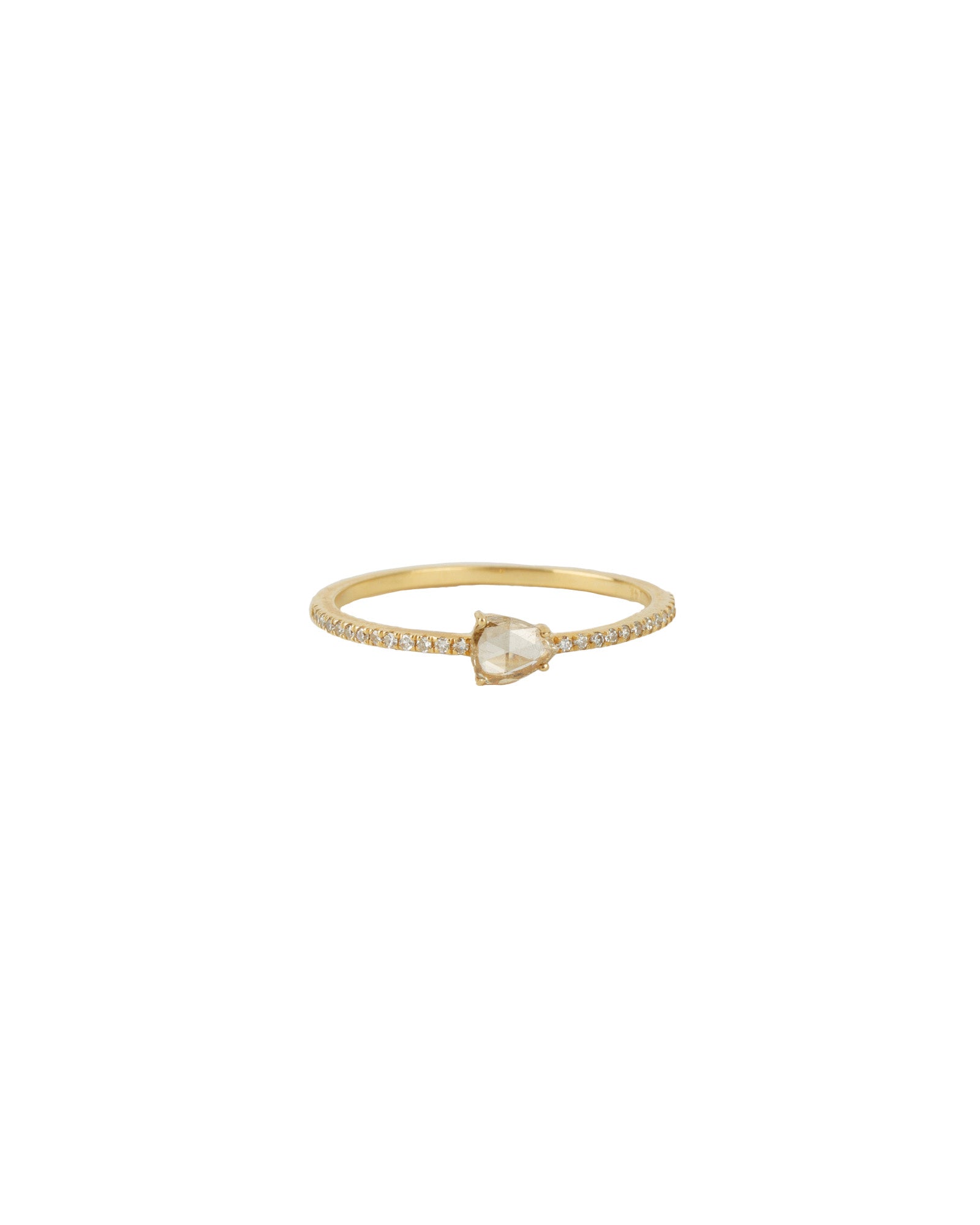 Rose Cut Half Eternity Ring 14k Yellow Gold, Diamond / 7