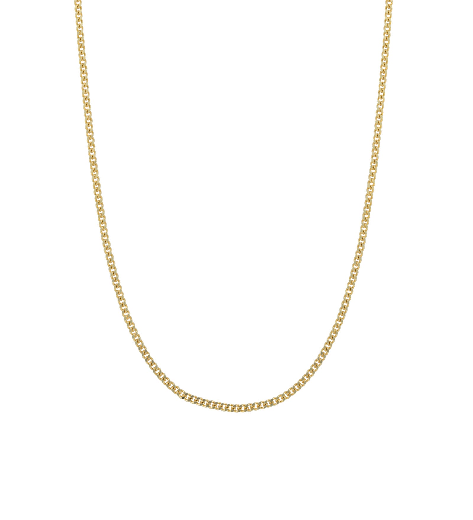 Flat Curb Chain 10k Yellow Gold / 18"