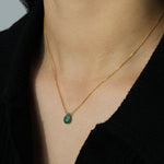 Stoned by Gem Jar-Pear Stone Cable Necklace-Necklaces-14k Gold Filled, Emerald-Blue Ruby Jewellery-Vancouver Canada