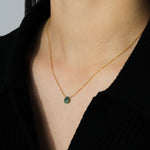 Stoned by Gem Jar-Heart Stone Cable Chain Necklace-Necklaces-14k Gold Filled, Emerald-Blue Ruby Jewellery-Vancouver Canada