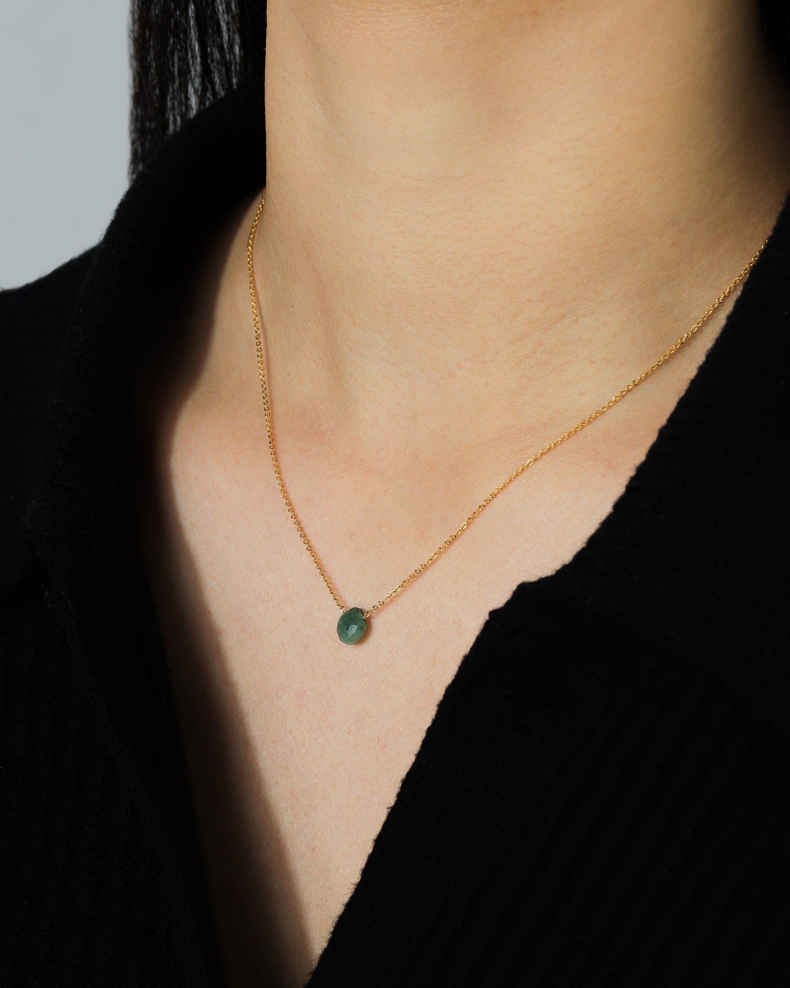 Stoned by Gem Jar-Heart Stone Cable Chain Necklace-Necklaces-14k Gold Filled, Emerald-Blue Ruby Jewellery-Vancouver Canada