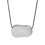 Julia Necklace Silver Plated, Black Waxed Cord