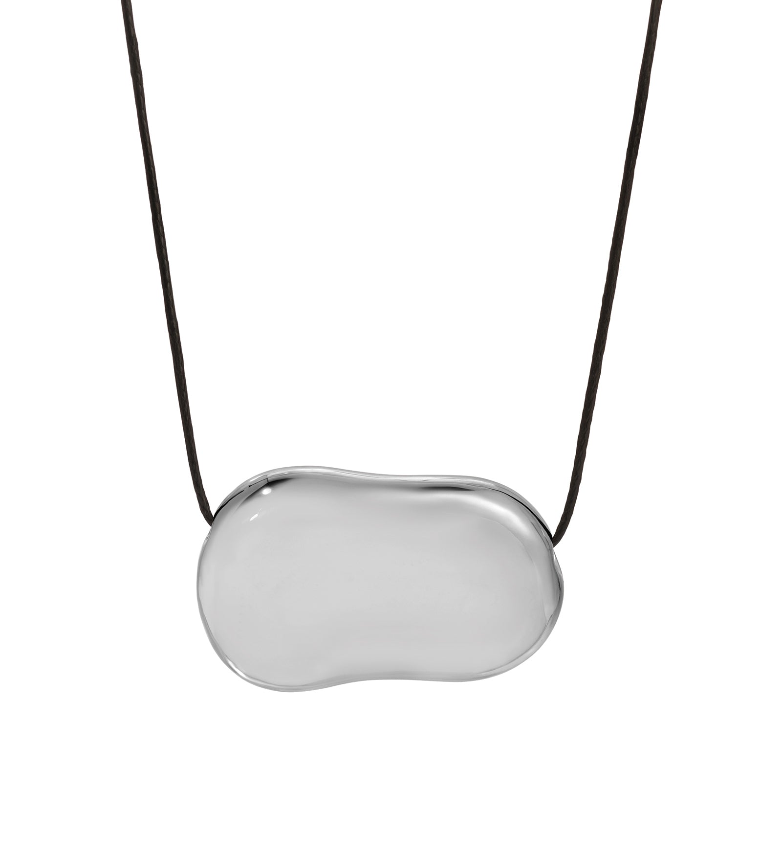 Julia Necklace Silver Plated, Black Waxed Cord