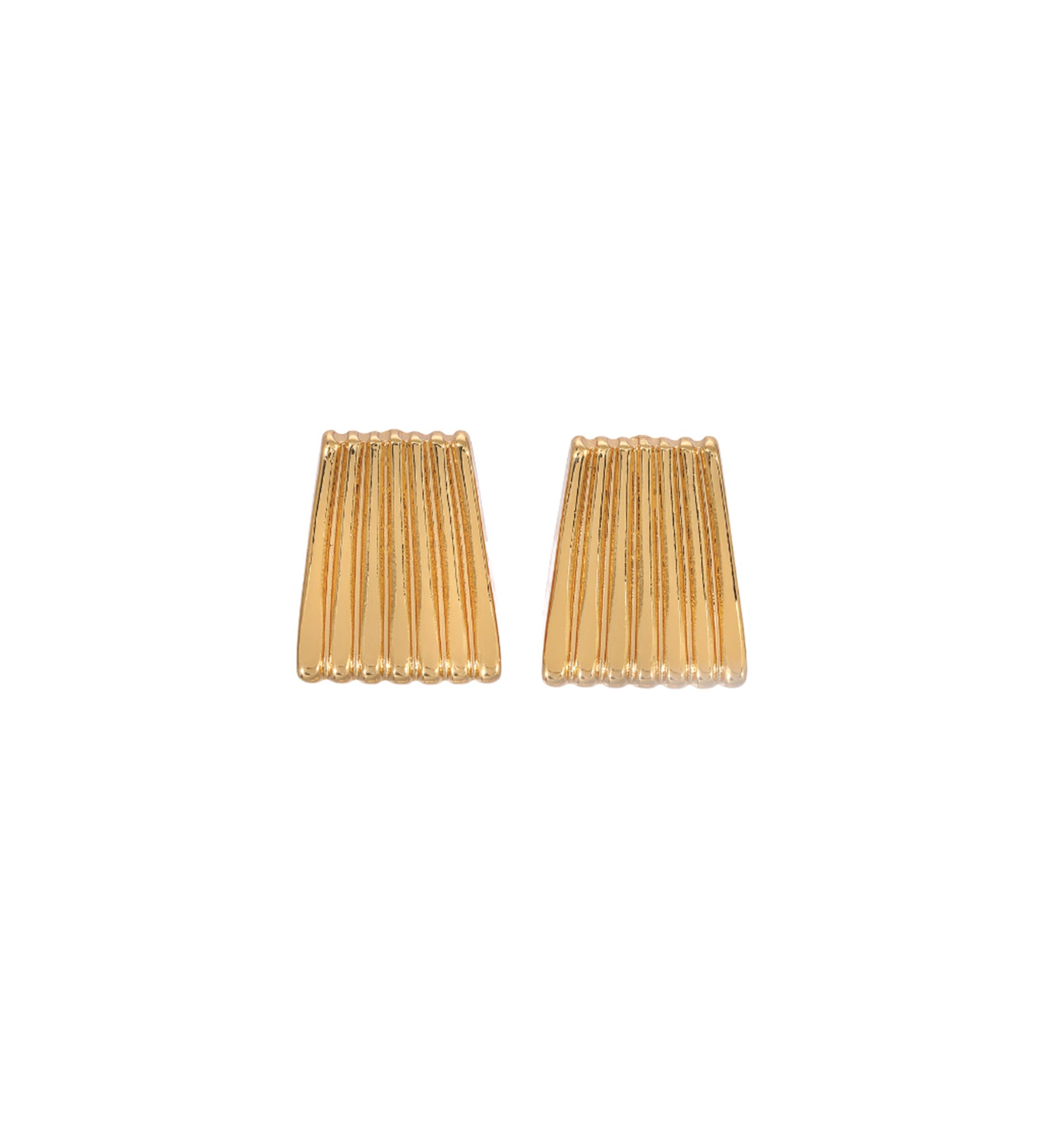 Ribbed Studs 18k Gold Plated