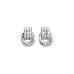 Double Knot Studs Silver Plated