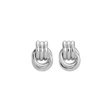 Double Knot Studs Silver Plated