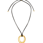 Black Mini Necklace 18k Gold Plated, Black Suede Cord