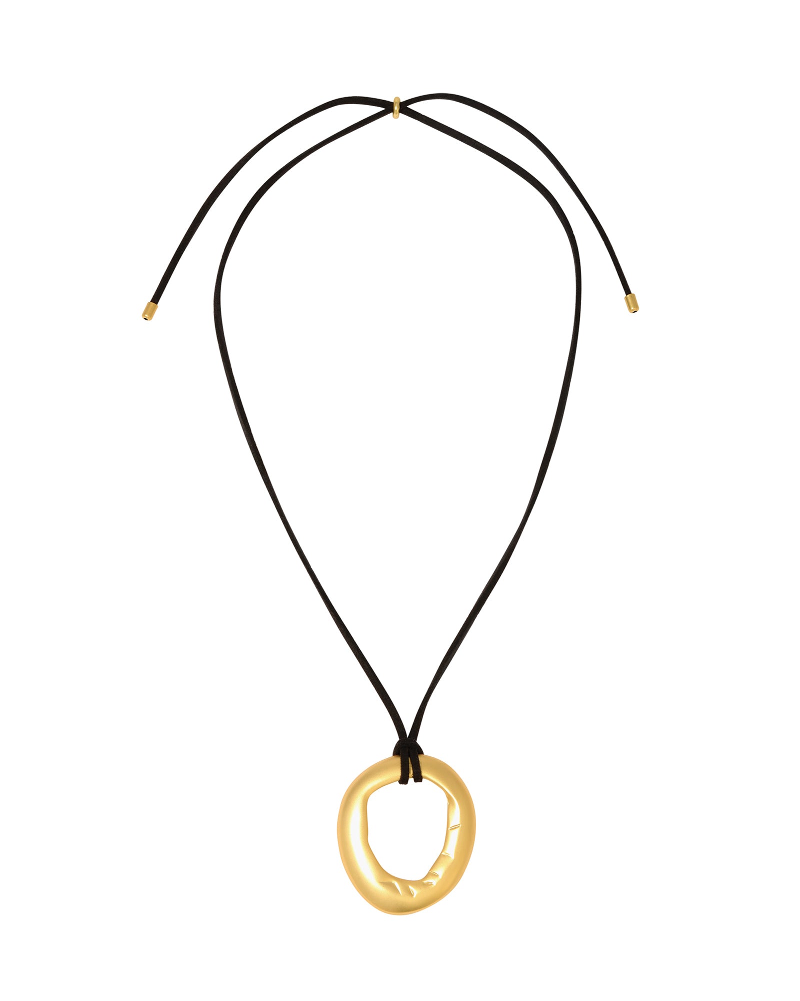 Black Mini Necklace 18k Gold Plated, Black Suede Cord