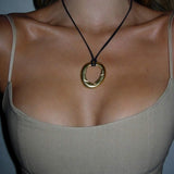 Black Mini Necklace 18k Gold Plated, Black Suede Cord