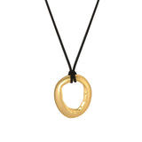 Black Mini Necklace 18k Gold Plated, Black Suede Cord